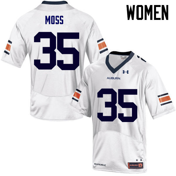 Women Auburn Tigers #35 James Owens Moss College Football Jerseys Sale-White - Click Image to Close